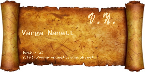Varga Nanett névjegykártya